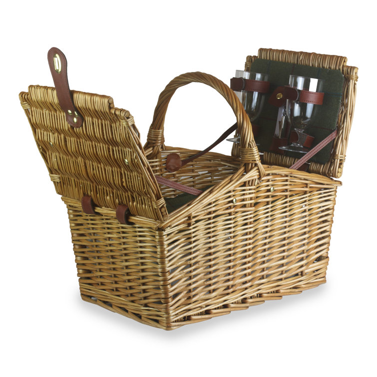 August Grove 2 Person Tweed Double Lidded Picnic Basket Wayfair.co.uk